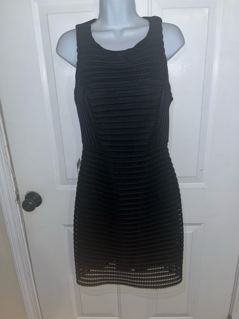 The Limited Black Textured Sleeveless Mini Dress